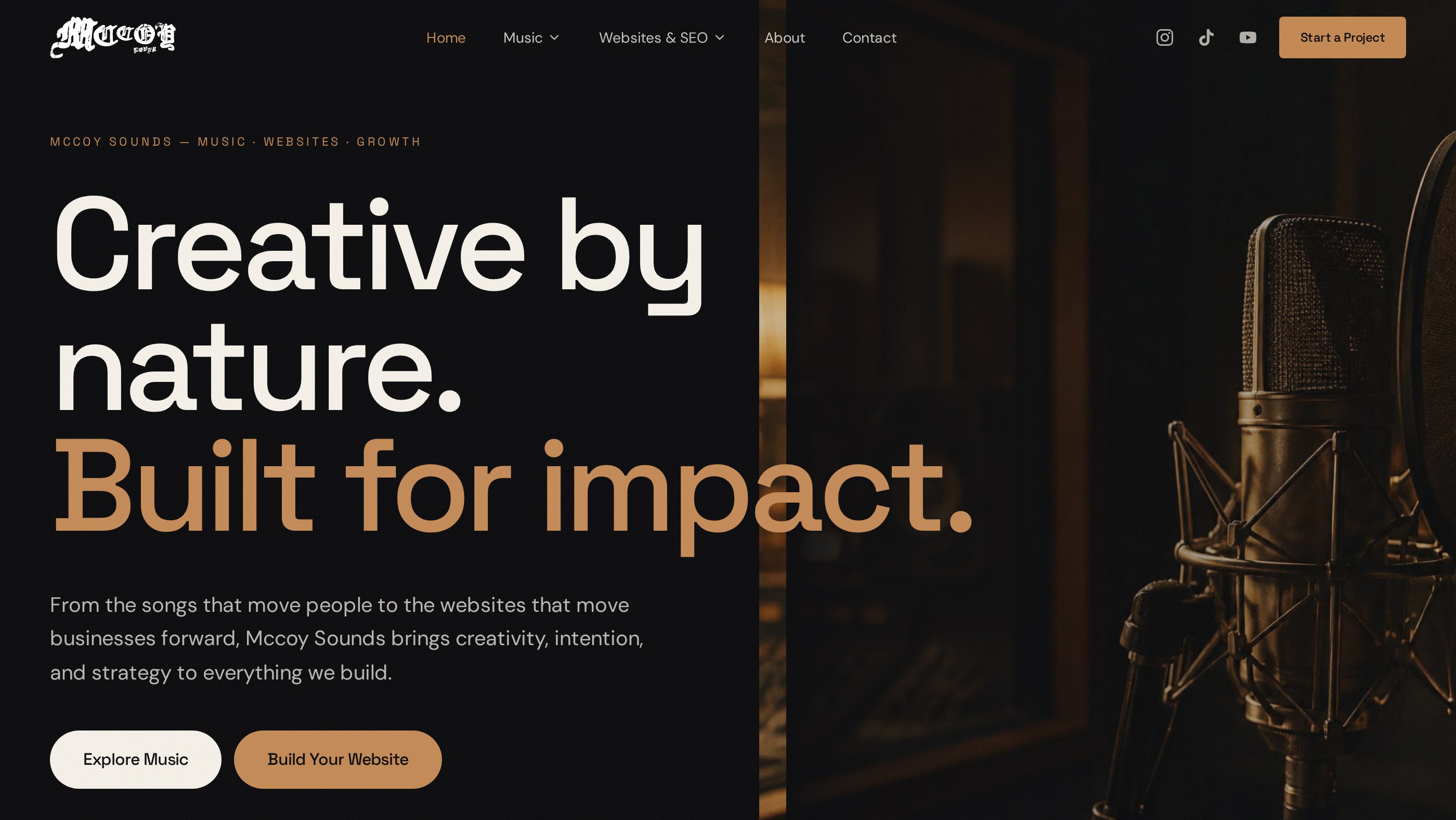 Mccoy Sounds — Studio Site website