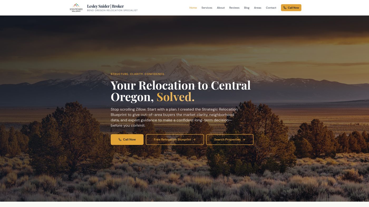 Lesley Snider — Central Oregon Relocation website